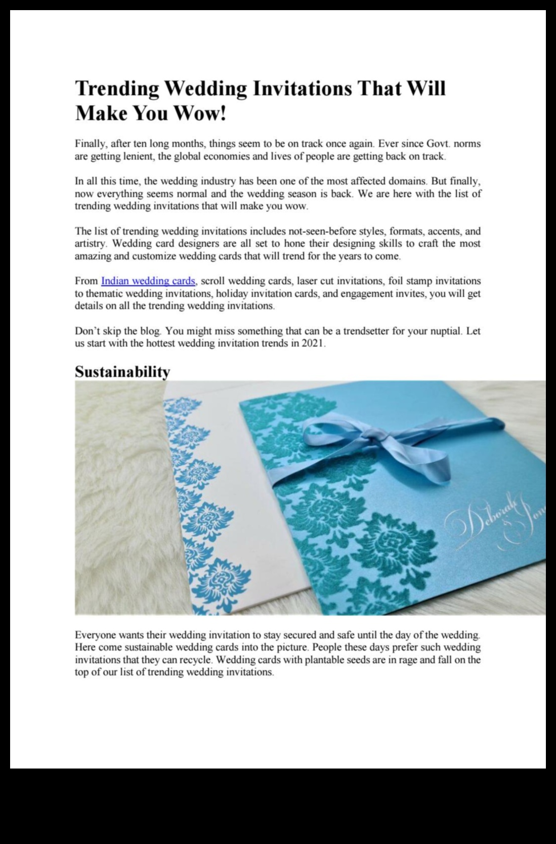 Artistry in Every Detail: Wedding Invitations