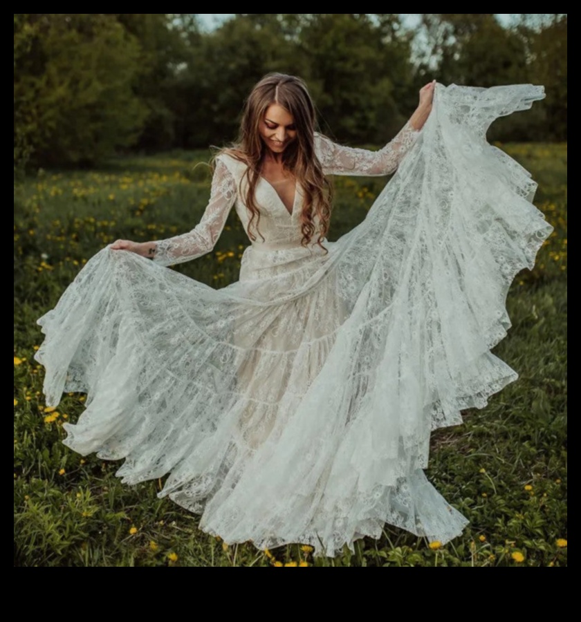 Boho Beauty Nature's Whispers in Wedding Dress Charm 1