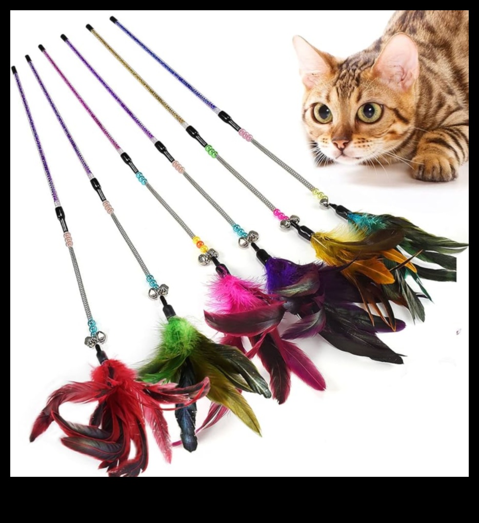 Feline Feather Frenzy Interactive Feather Toys for Cats 1