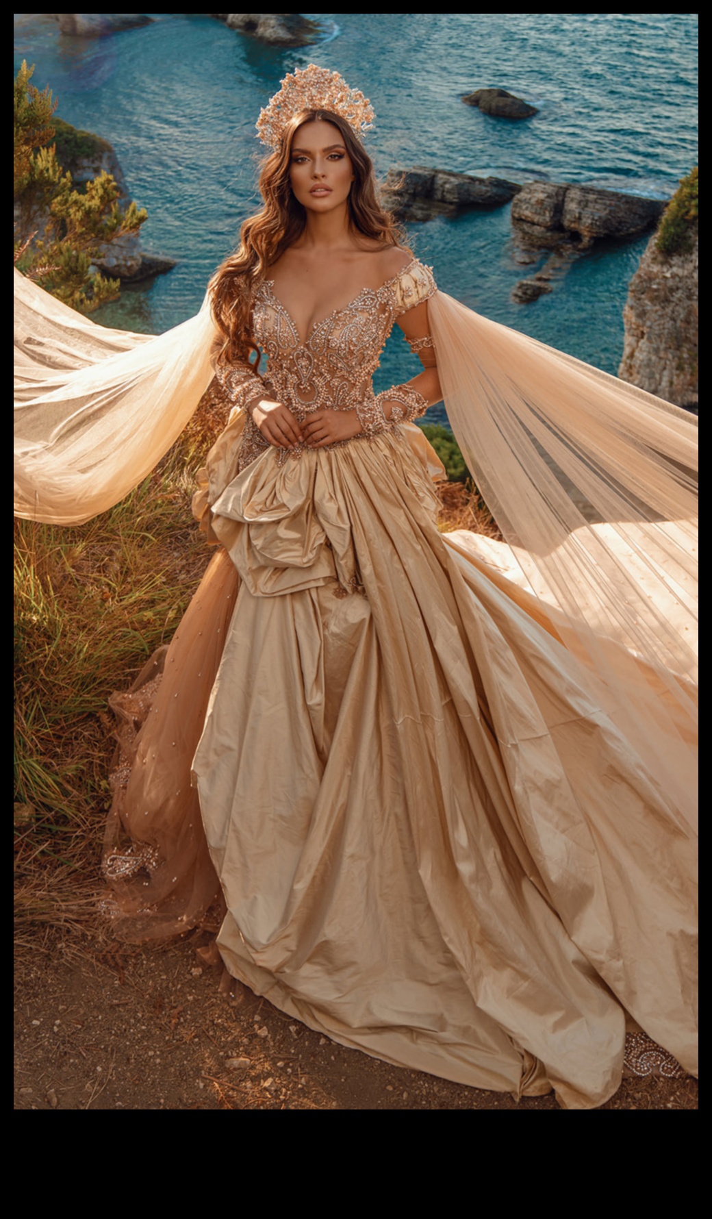 Gilded Glam: Vintage Bridal Gown Elegance