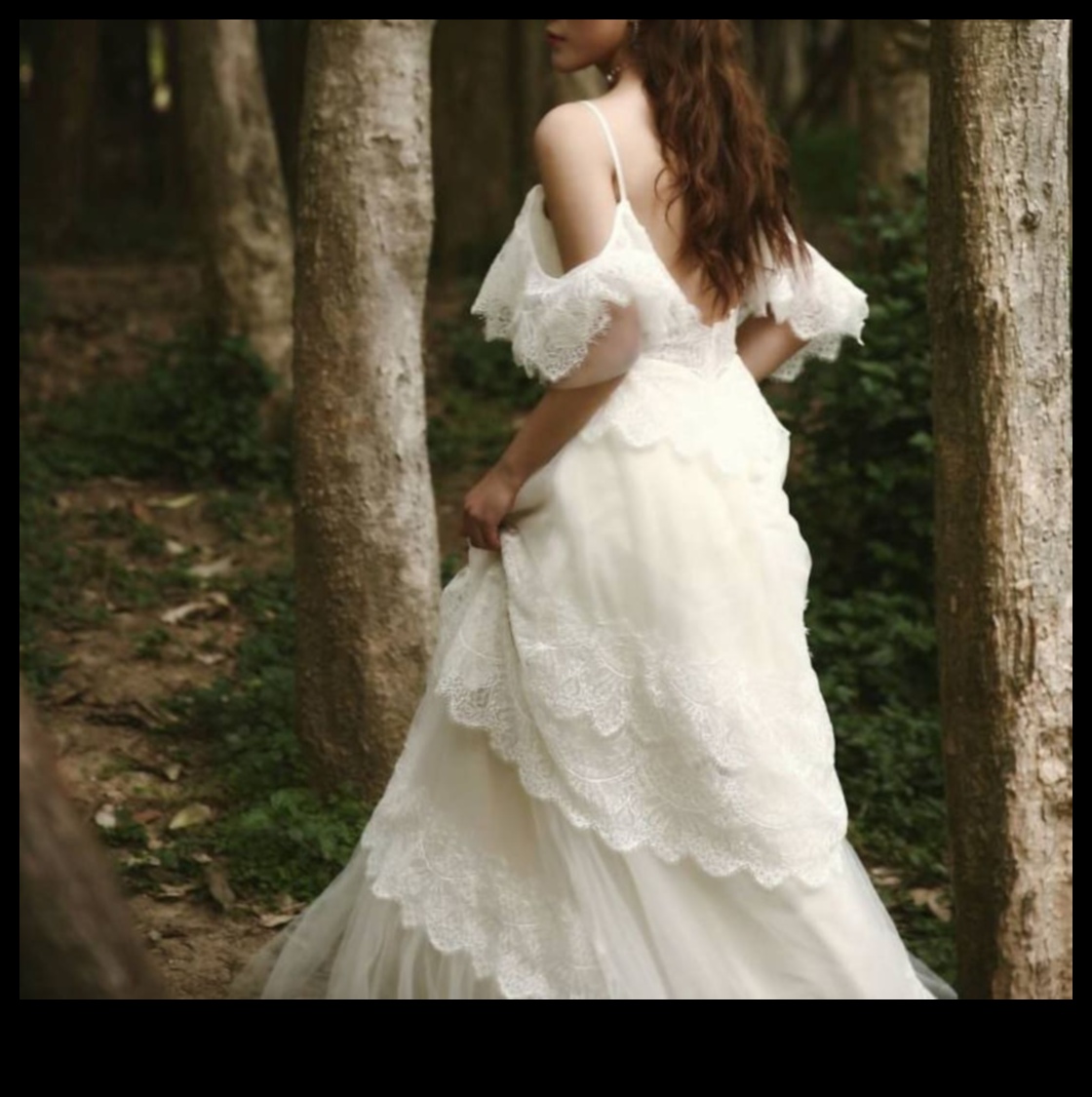 Nature's Whispers: Bohemian Wedding Gown Serenity
