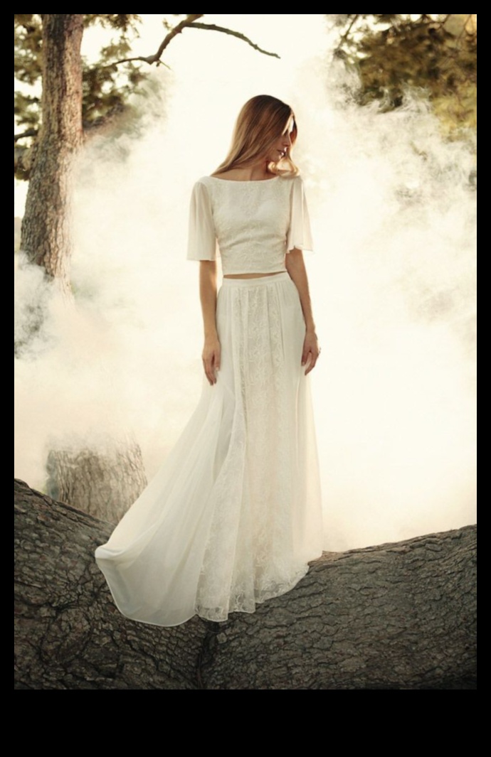 Nature's Whispers: Bohemian Wedding Gown Serenity
