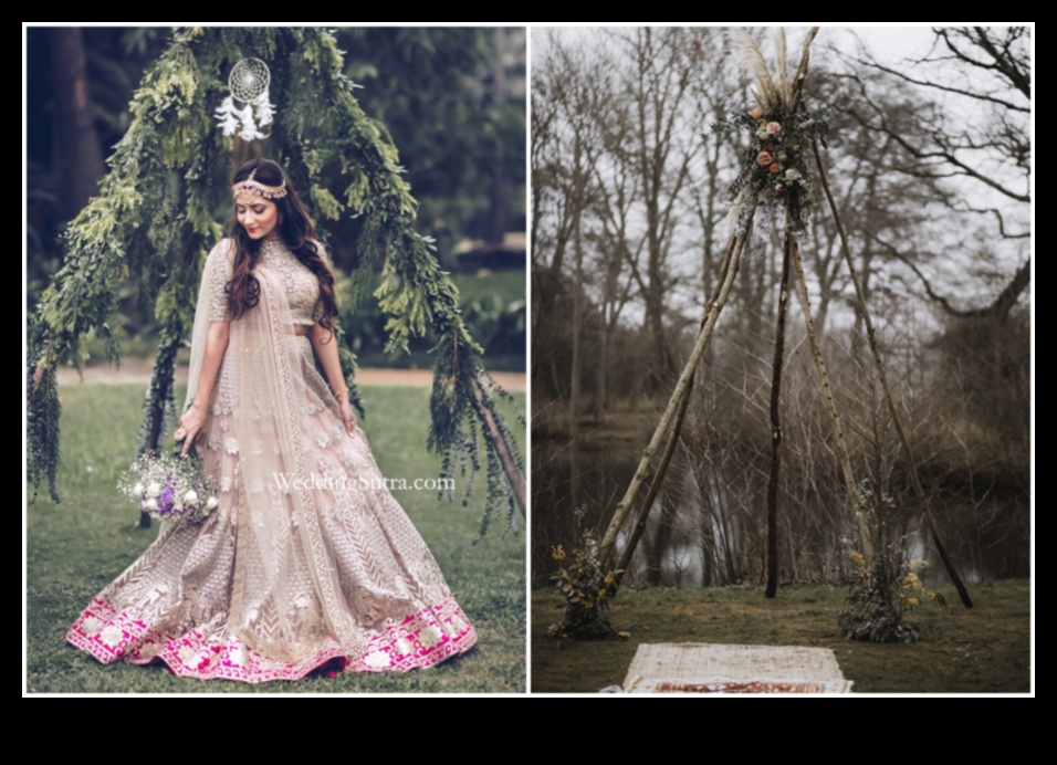 Nomadic Nuances: Effortless Bohemian Bridal Fashion